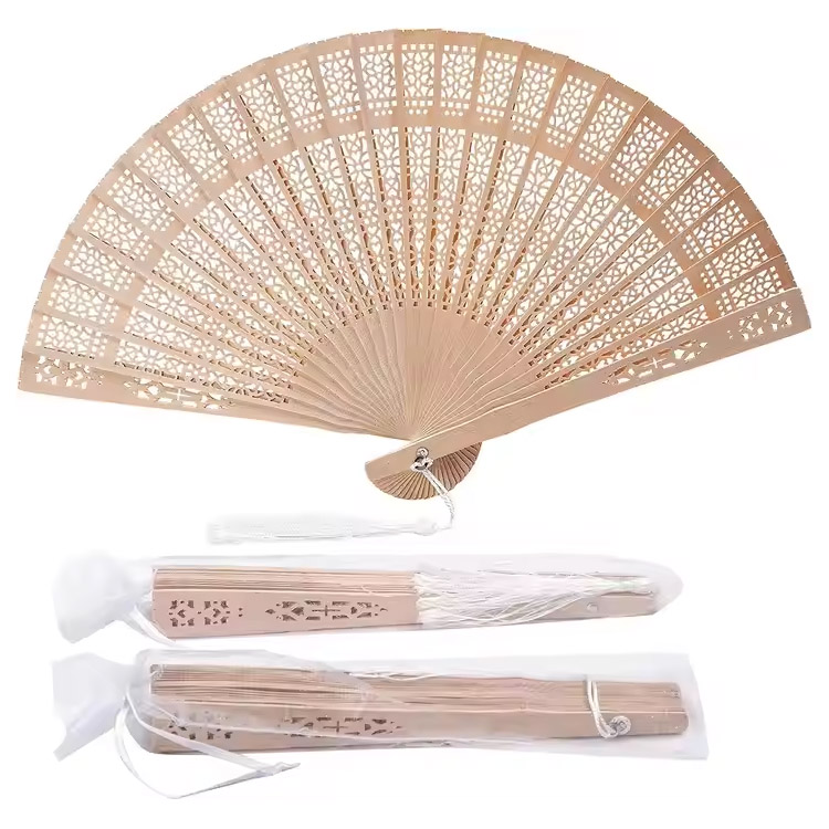 Bambusový vintage darček k narodeninám skladací drevený ručný ventilátor