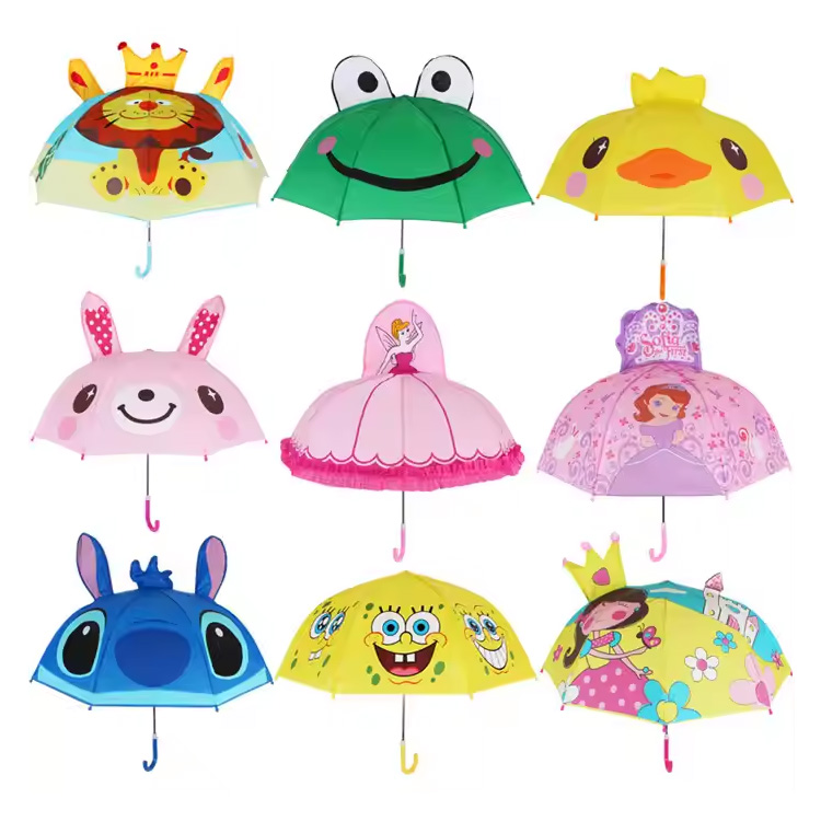 Cartoon Kids Umbrella Auto Open Kids Detské dáždniky princezná