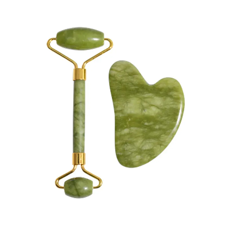 Vysoko kvalitný masér na tvári Natural Gua Sha Green Jade Roller