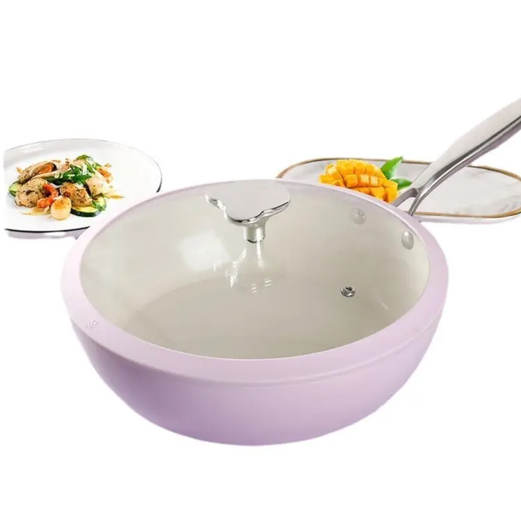 Levanduľový porcelán wok dláždený keramika na smarené panvicu