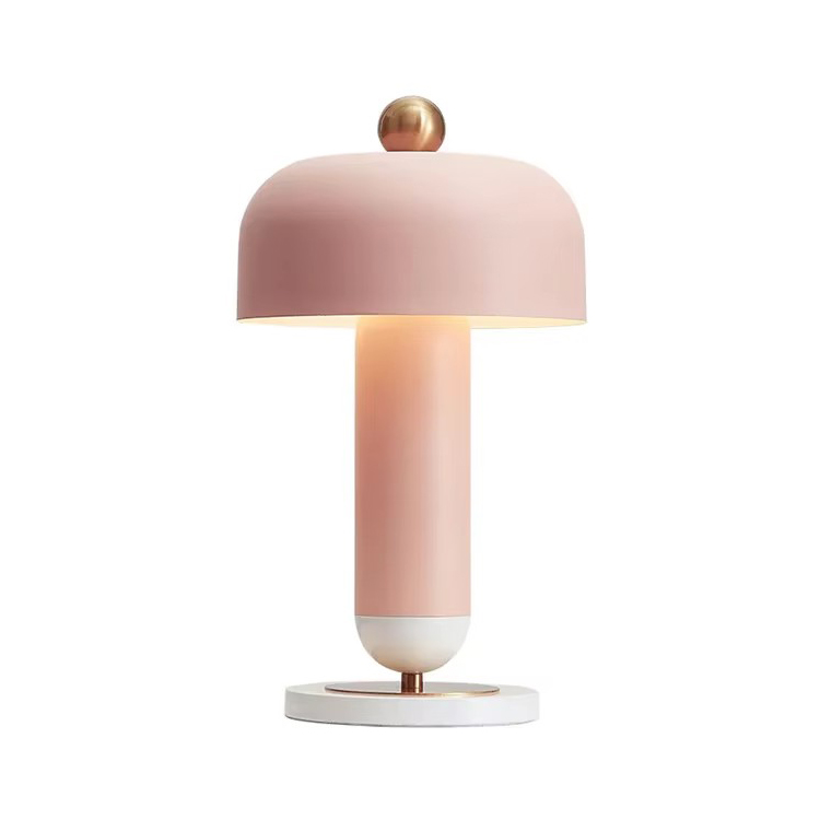 Mushroom Home Decor Villa Nordic Pink kovové stolové lampy