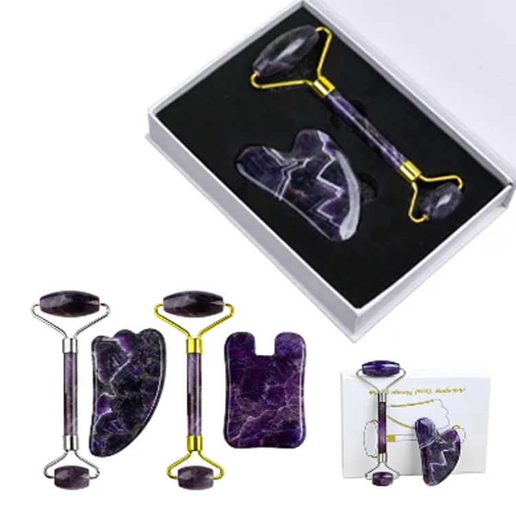Prírodný súprava masákov Ametyst Jade a Gua Sha
