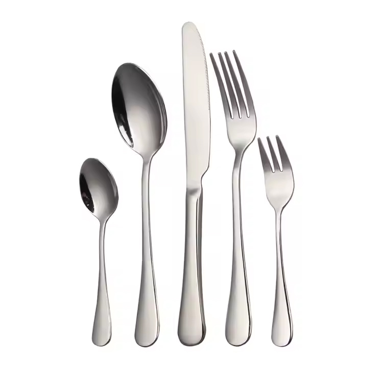 Reštaurácia z nehrdzavejúcej ocele Cutlery Vidlicový nôž set strieborný