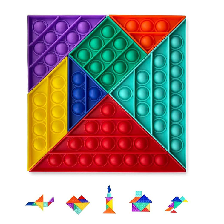 Silikónová senzorická hračka Tangram Bubble Pop it Fidget