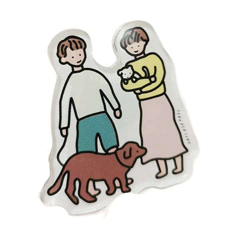 Transparentné kreatívne magnetické nálepky na akrylovú chladničku