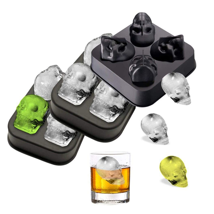 Whisky 3D Skull Silikónová miska na kocky ľadu