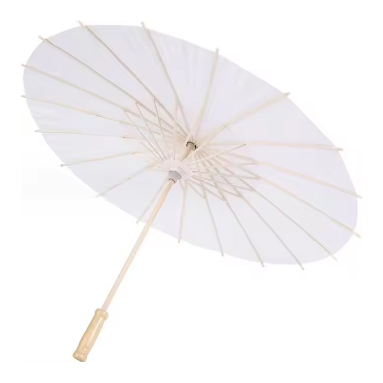 Drevený dáždnik mini biely papier dáždnik slnečník